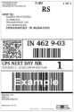 PUPSND - UPS Next Day Return Label 